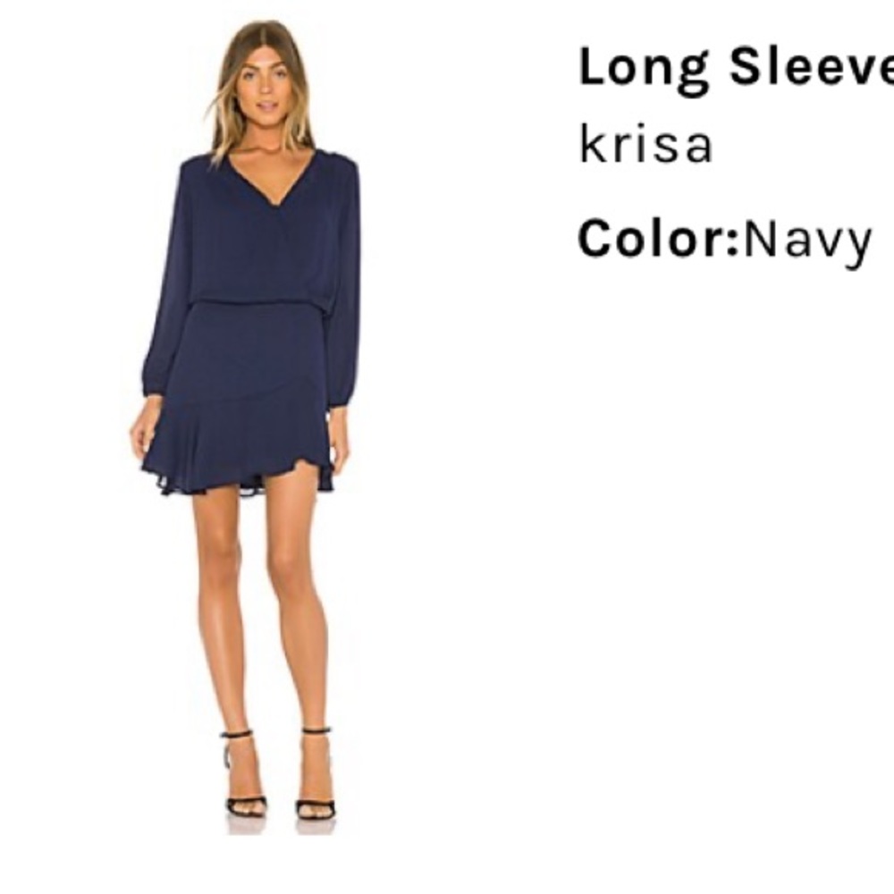 Navy long sleeve Revolve Krisa dress. Never worn, with tags
